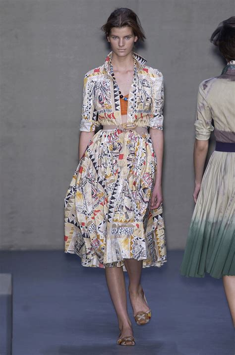 S/S 2004 Prada Runway Postcard Print Cotton Dress